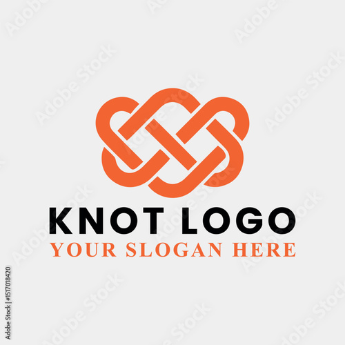knot rope logo design vector