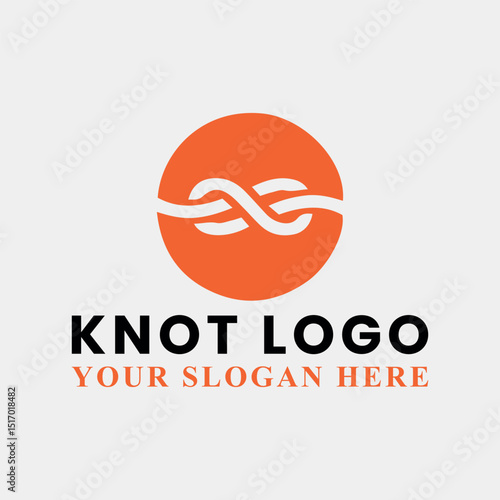 knot rope logo design vector