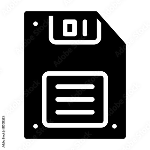 Floppy Disk Vector Glyph Icon Design