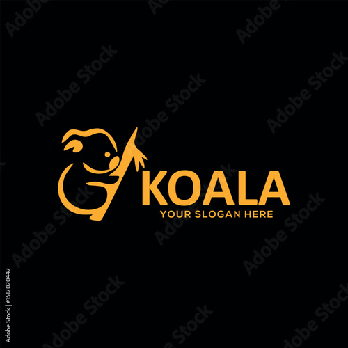 koala bear logo design vector