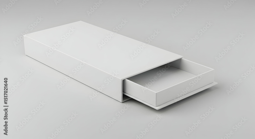 Naklejka premium Blank White Drawer Box Packaging Mockup Design Template
