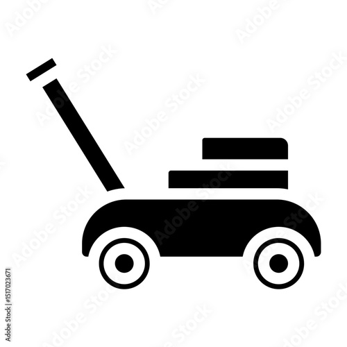 Lawn Mower Vector Glyph Icon Design