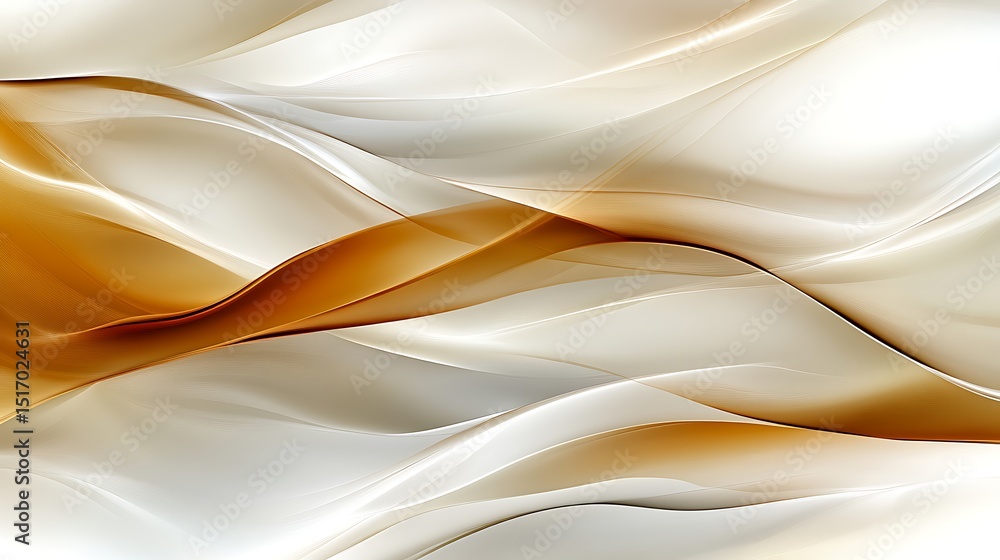 Obraz premium Abstract flowing shapes in cream and amber