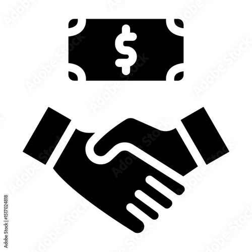 Handshake Vector Glyph Icon Design