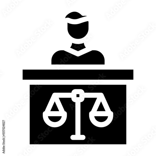 Judge Vector Glyph Icon Design