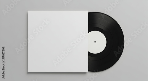 Blank Vinyl Record Mockup Design Template for Music Album Cover Art