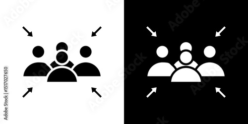 Assembly point icon symbols. Vector illustration.