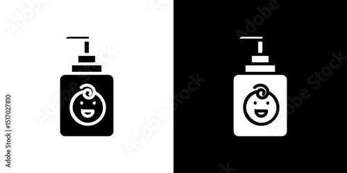 Baby shampoo icon symbols. Vector illustration.