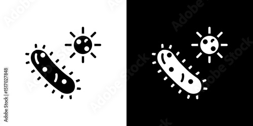 Bacteria icon symbols. Vector illustration.