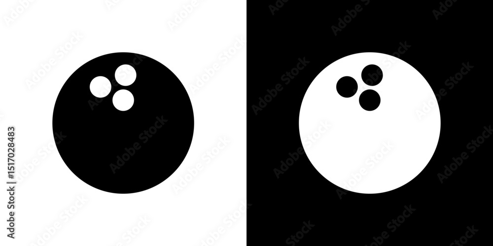 Fototapeta premium Bowling ball icon symbols. Vector illustration.