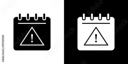 Calendar exclamation icon symbols. Vector illustration.