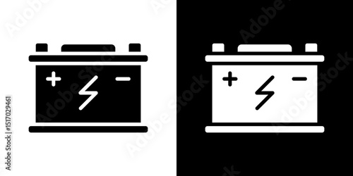 Car battery icon symbols. Vector illustration.