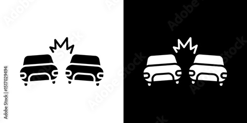 Car crash icon symbols. Vector illustration.
