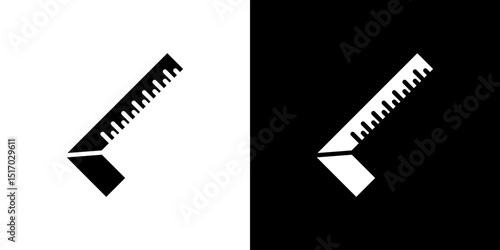 Carpenter ruler icon symbols. Vector illustration.