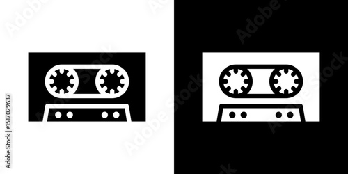 Cassette tape icon symbols. Vector illustration.