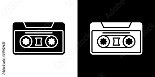 Cassette tape icon symbols. Vector illustration.