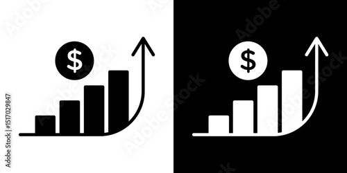 Chat arrow grow icon symbols. Vector illustration.