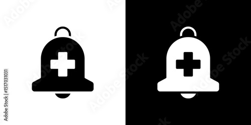 Cowbell circle plus icon symbols. Vector illustration.