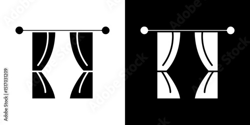 Curtain icon symbols. Vector illustration.