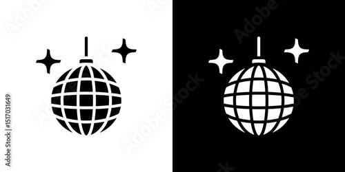 Disco ball icon symbols. Vector illustration.
