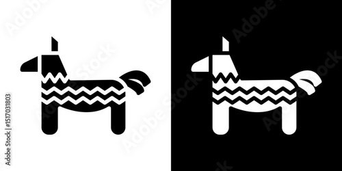 Donkey pinata icon symbols. Vector illustration.