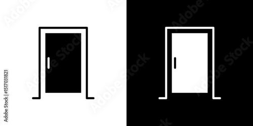 Door closed icon symbols. Vector illustration.