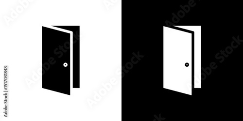 Door open icon symbols. Vector illustration.