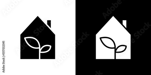 Eco house icon symbols. Vector illustration.