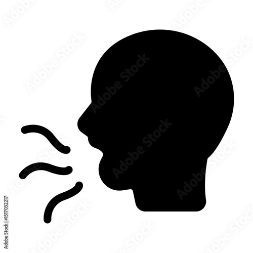 Bad Breath Vector Glyph Icon Design