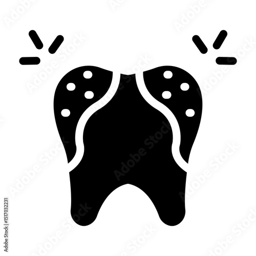 Dental Caries Vector Glyph Icon Design