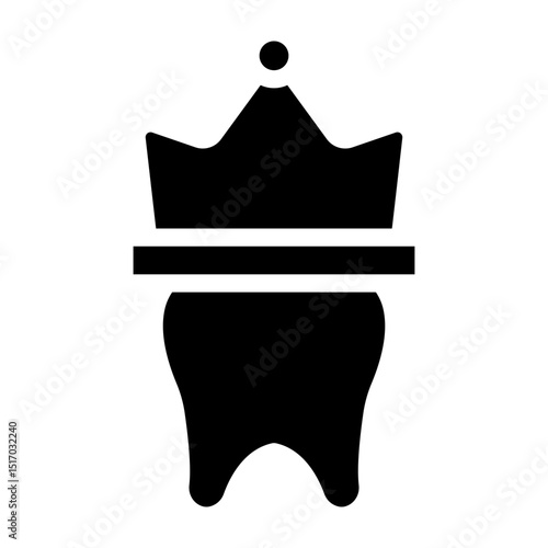 Dental Crown Vector Glyph Icon Design