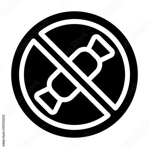 No Sweet Vector Glyph Icon Design