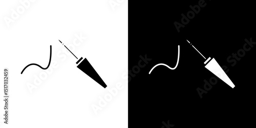 Eyeliner brush icon symbols. Vector illustration.
