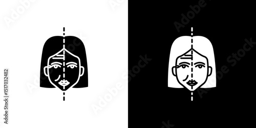 Facelifting procedure icon symbols. Vector illustration.