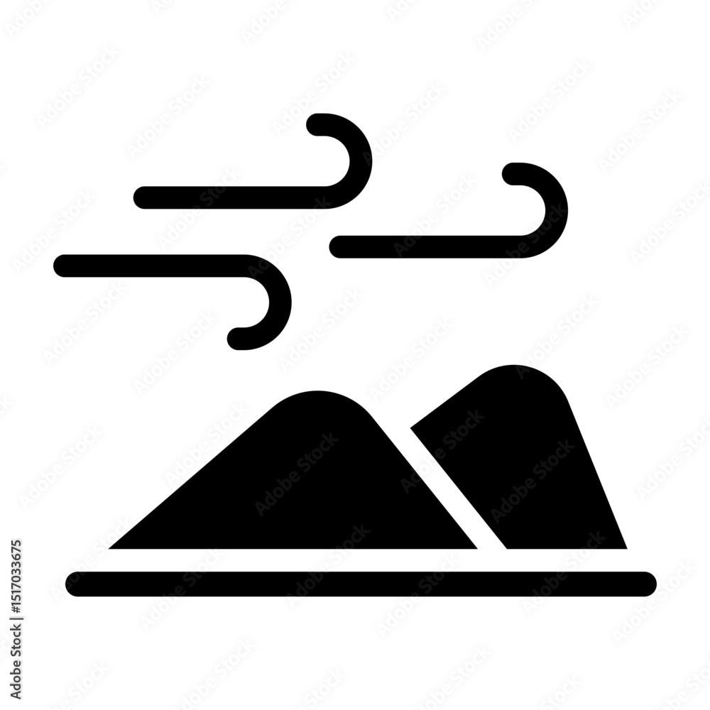 Sandstorm Vector Line Icon Design Sandstorm Vector Line Icon Design
