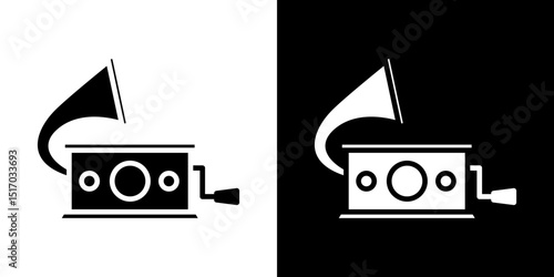Gramophone icon symbols. Vector illustration.