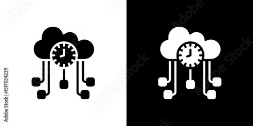 High server uptime icon symbols. Vector illustration.