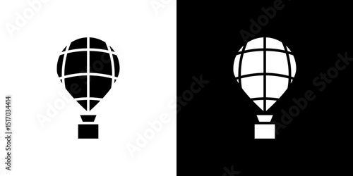Hot air balloon icon symbols. Vector illustration.