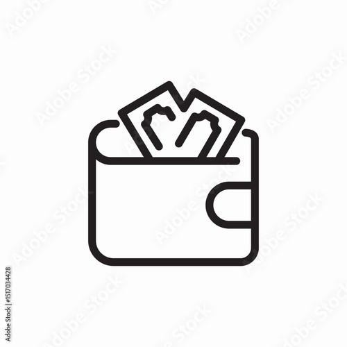 banknote wallet icon sign vector