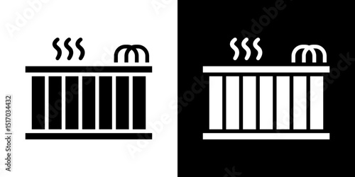 Hot tub icon symbols. Vector illustration.