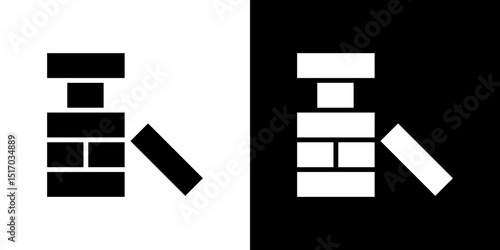 Jenga icon symbols. Vector illustration.