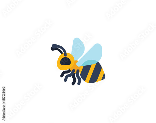 Honey bee vector isolated icon. Emoji illustration. Wasp vector emoticon