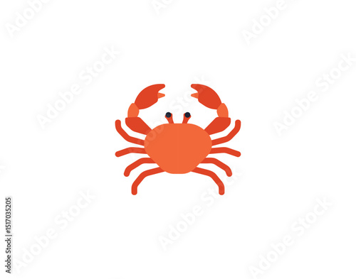 Crab vector emoticon. Crab emoji illustration. Color Crab icon
