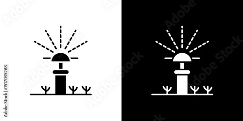 Lawn sprinkler icon symbols. Vector illustration.