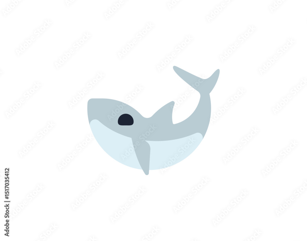 Fototapeta premium Shark vector isolated icon. Shark emoji illustration