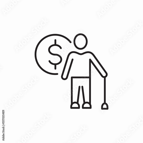 geriatric financial plan icon sign vector