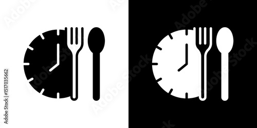 Lunch time icon symbols. Vector illustration.