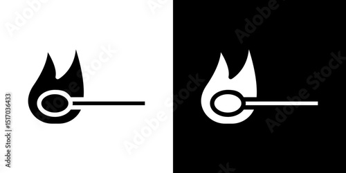 Match fire icon symbols. Vector illustration.