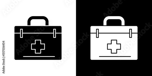 Medical aid kit icon symbols. Vector illustration.