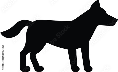 ck Dog Silhouette Icon - Simple Animal Shape for Pet Signs, Vector Art, Logo, or Design Use